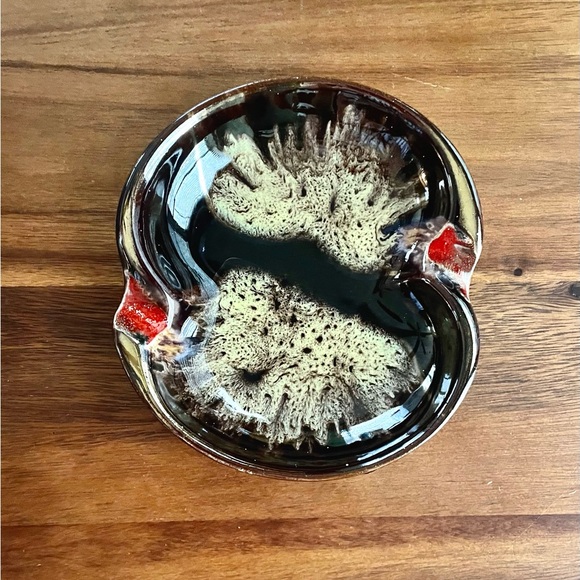 *VINTAGE* Jasba Ceramic Ashtray - Mid-Century - Western Germany 425 -Brown Base - Picture 2 of 8